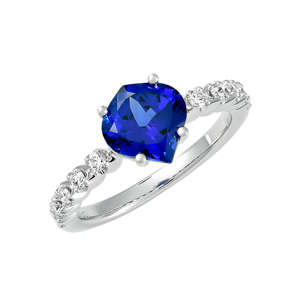 Amazon.com: PEORA Created Blue Sapphire Heart Promise Ring for Women 925  Sterling Silver, 1.75 Carats Heart Shape 7mm, Comfort Fit, Size 5 : Peora:  Clothing, Shoes & Jewelry